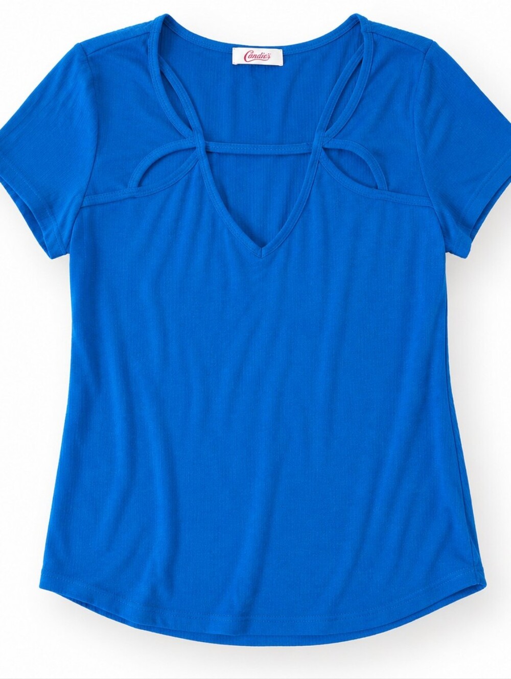 Women's Blue V-Neck Top